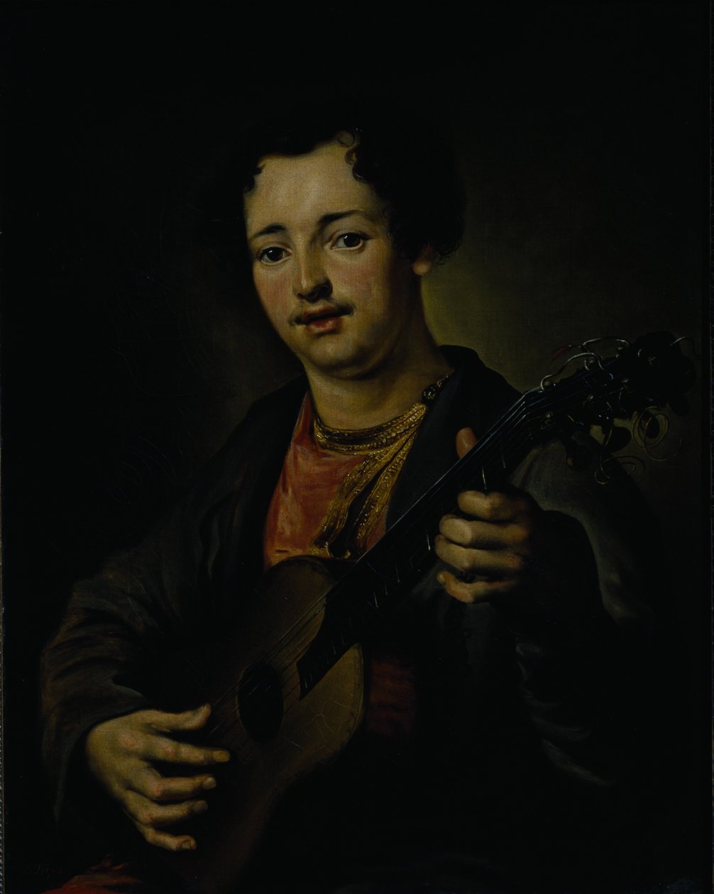 1850年代的吉他手 作者 瓦西里·格里戈列维奇·佩罗夫（Vasili Grigorevich Perov）