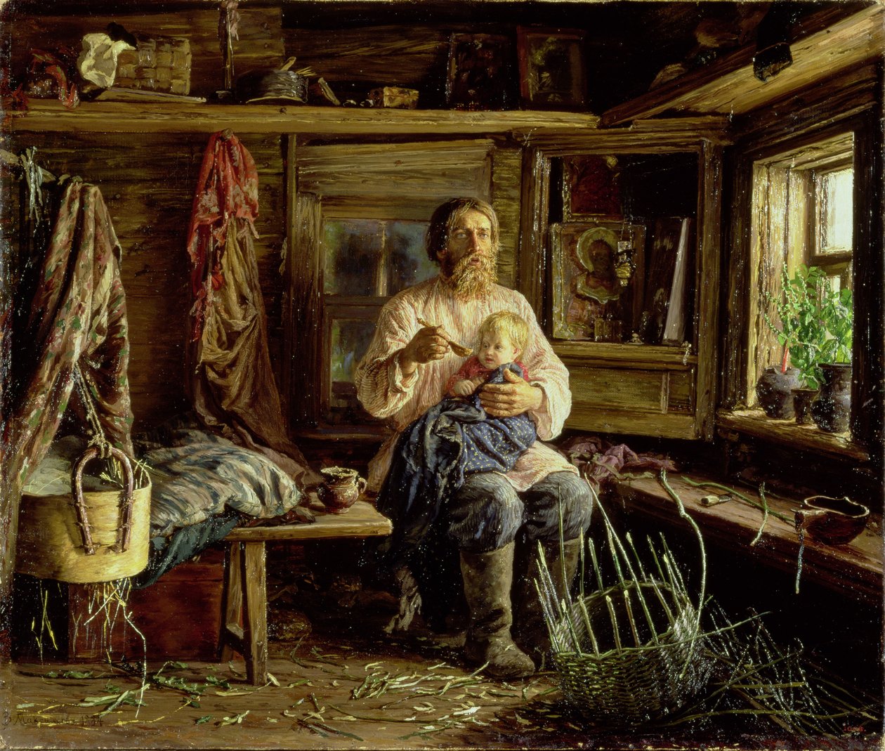 盲人丈夫，1884年 作者 瓦西里·马克西莫维奇·马克西莫夫