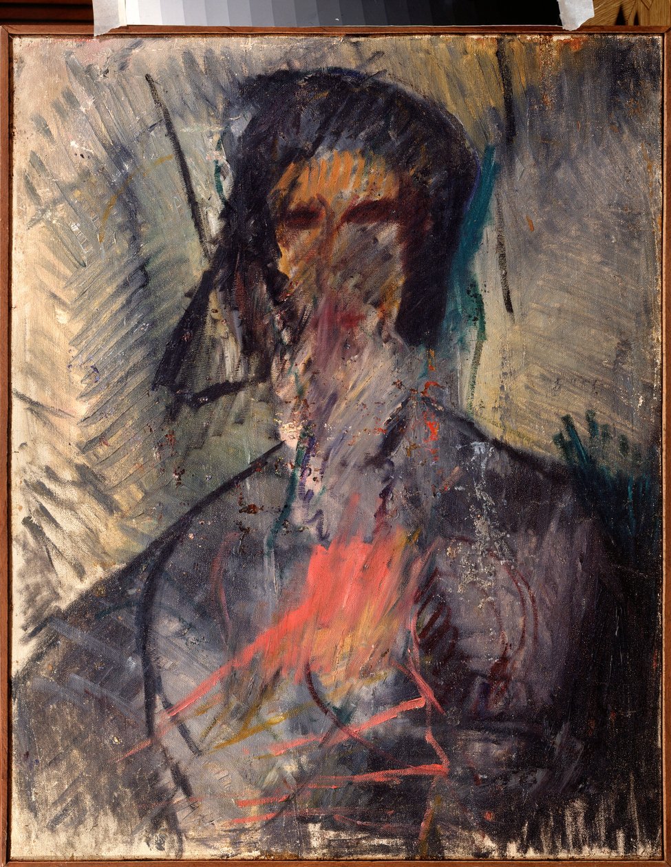 Portrait du poeteVladimir Mayakovski (ou Maiakovski, Mayakovsky, Mayakovskij) (1893-1930) (Portrait of the poet Vladimir Mayakovsky) - Peinture de Vasili Nikolayevich Chekrygin (1897-1922), huile sur toile 作者 瓦西里·尼古拉耶维奇·契克里金