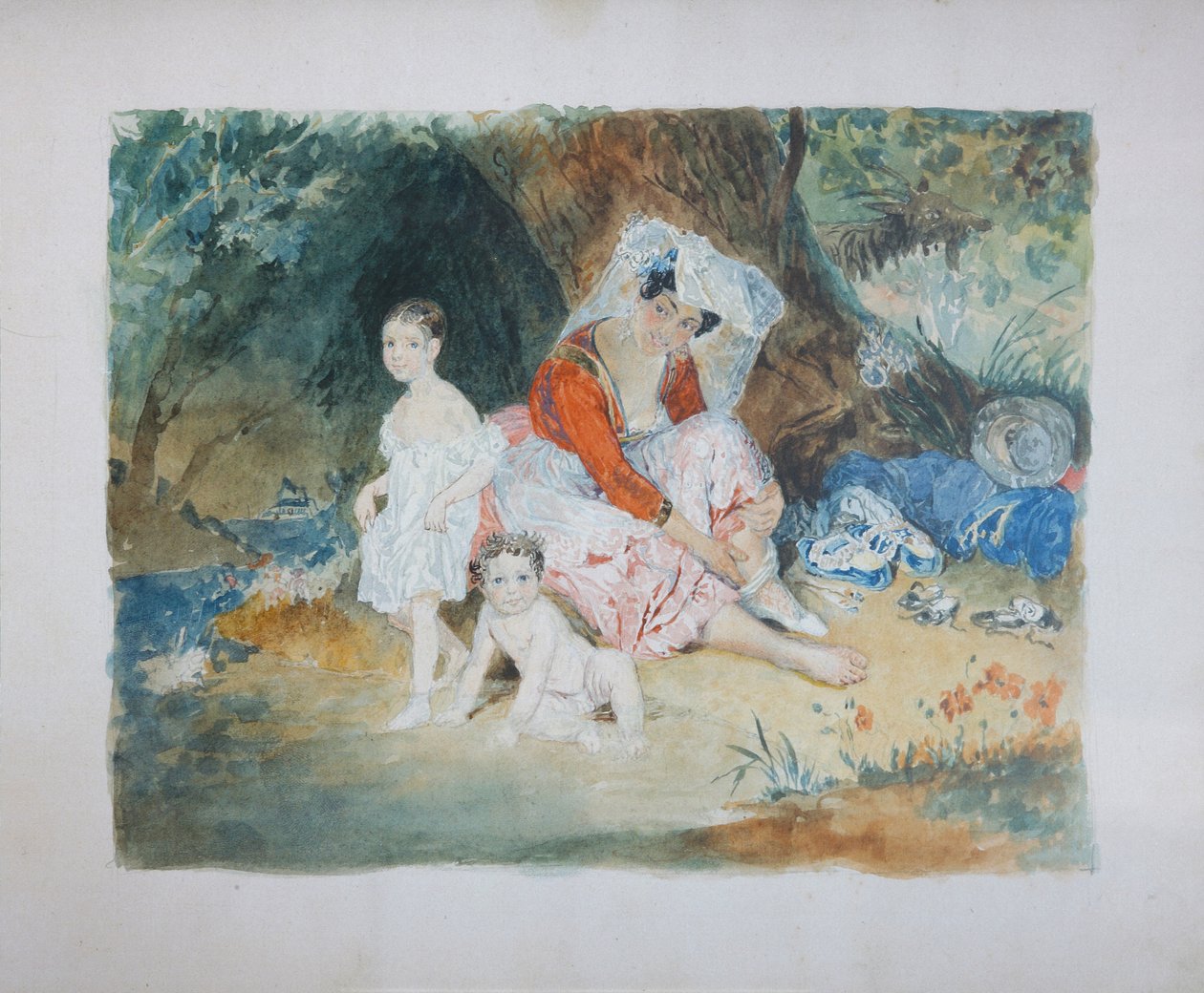 彼得·多米尼库斯·路德维希伯爵（Count Peter Dominikus Ludwig 1832-1887）和玛丽亚伯爵夫人（Countess Maria）1829-1898的肖像zu Sayn-Wittgens 作者 瓦西里·塞梅诺维奇·萨多夫尼科夫