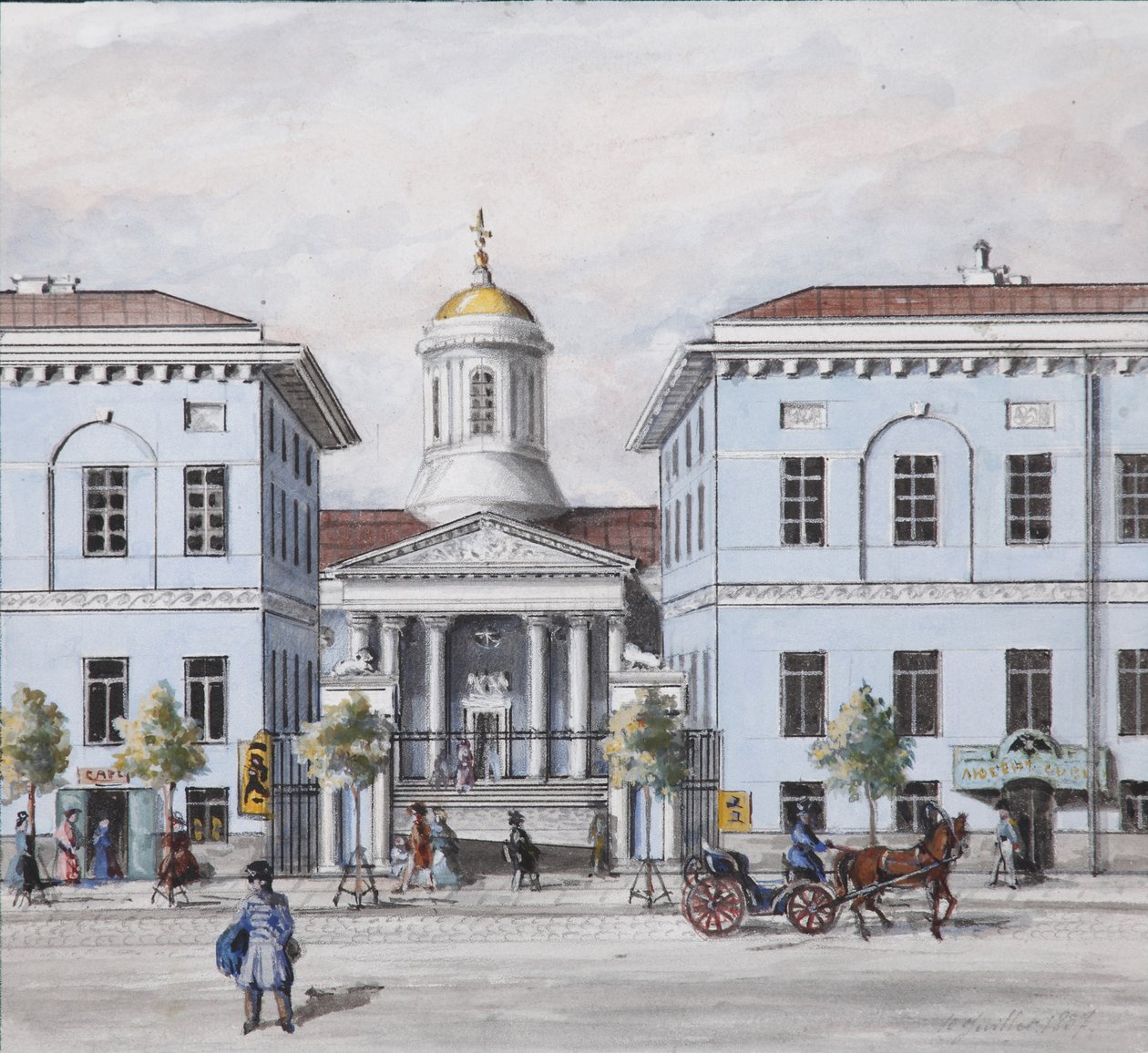 圣彼得堡（1830-1840年代）的涅夫斯基大街（Nevsky Prospekt） 作者 瓦西里·塞梅诺维奇·萨多夫尼科夫