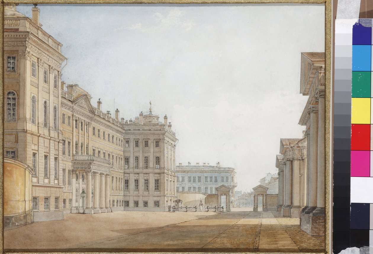 View of the Anichkov Palace in St Petersburg 作者 瓦西里·塞梅诺维奇·萨多夫尼科夫