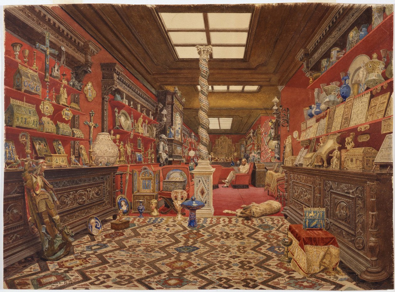 1870年巴黎亚历山大·巴西勒斯克斯住宅的一间房间（纸上写着） 作者 瓦西里·瓦西里耶维奇（Vasili Vasilievich Vereshchagin）