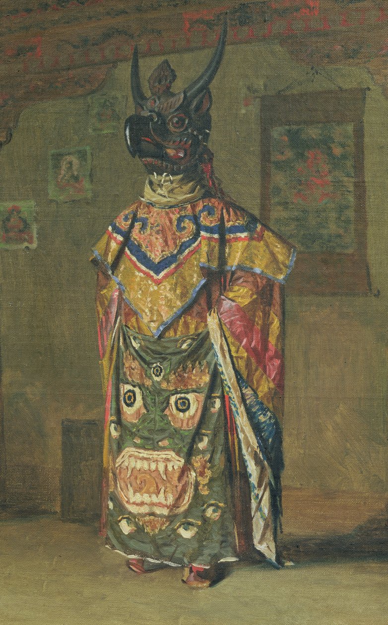 佛教喇嘛在节日期间在Pemionchi修道院，1874-76 作者 瓦西里·瓦西里耶维奇（Vasili Vasilievich Vereshchagin）