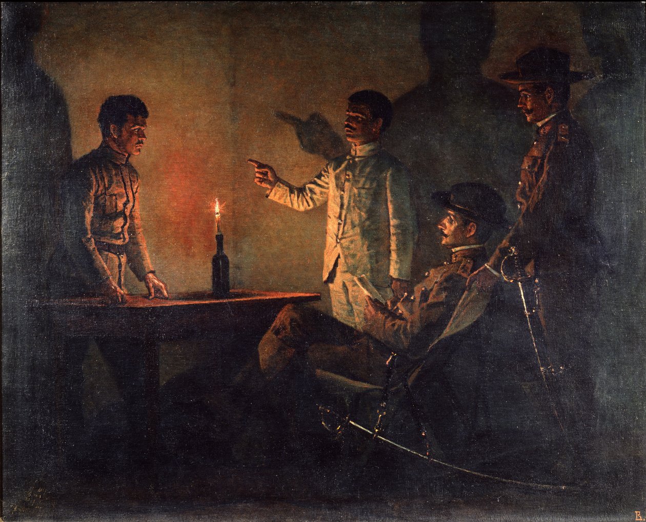 审问逃兵，约1901-1902年 作者 瓦西里·瓦西里耶维奇（Vasili Vasilievich Vereshchagin）