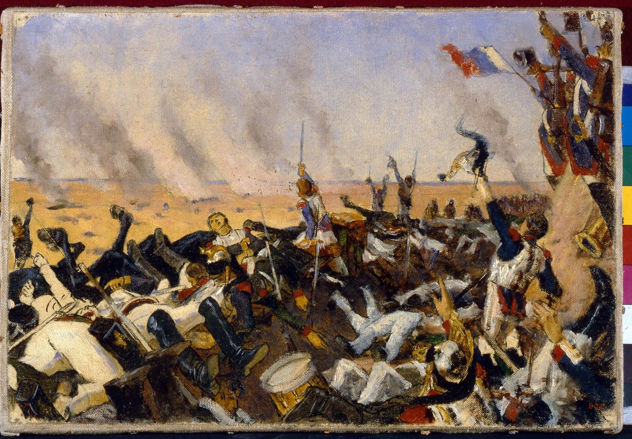 La fin de la bataille de Borodino, le 7 septembre 1812》（《博罗季诺战役的结局，1812 年 8 月 26 日》）。 作者 瓦西里·瓦西里耶维奇（Vasili Vasilievich Vereshchagin）