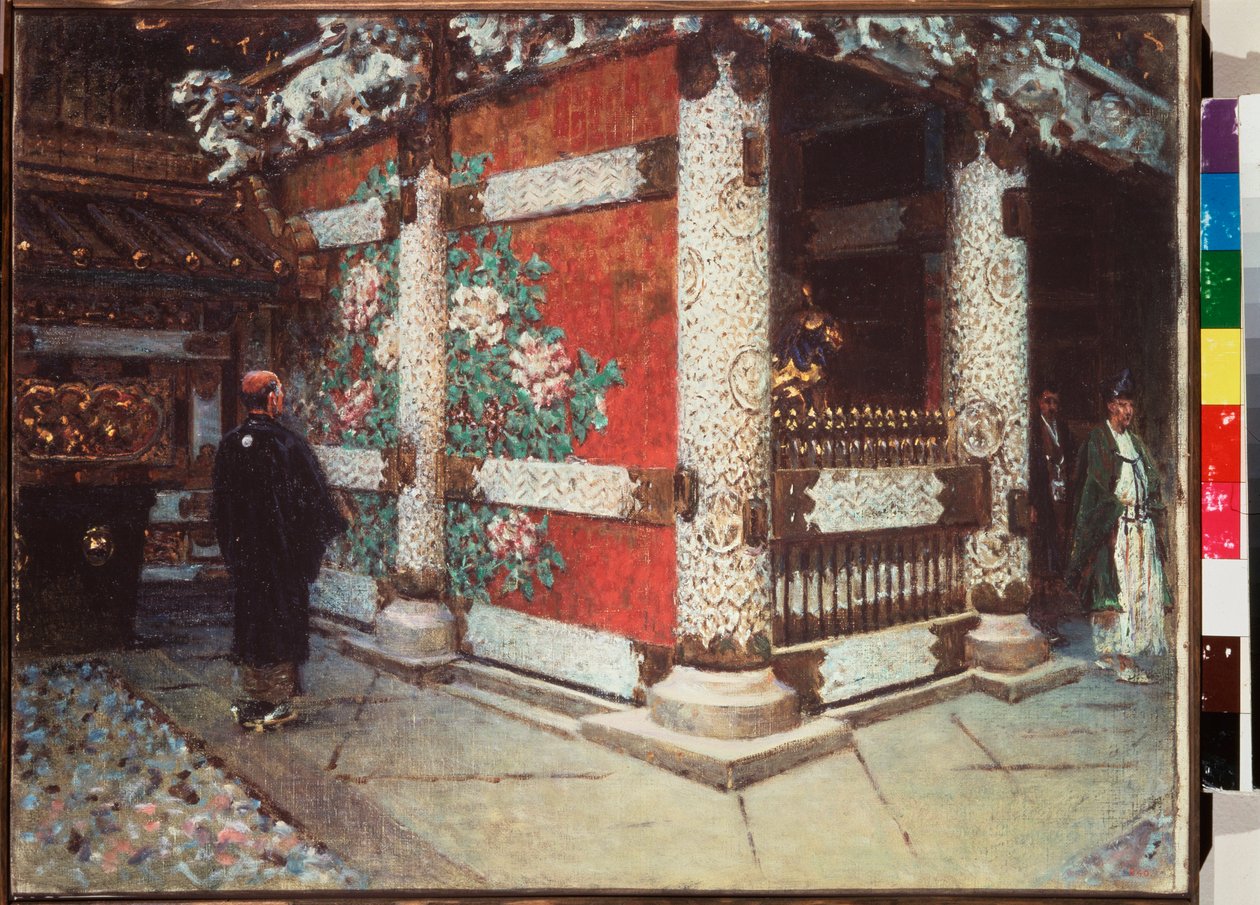 日光神社（日本）--瓦西里-瓦西里耶维奇-韦列沙金（Vassili Vasilyevich Vereshchagin）（1842-1904 年）的画作，布面油画 作者 瓦西里·瓦西里耶维奇（Vasili Vasilievich Vereshchagin）