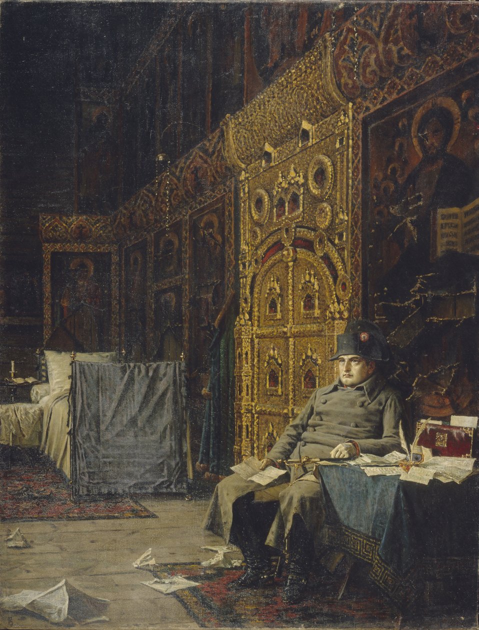 在途中。 1899-1900年，来自法国的坏消息 作者 瓦西里·瓦西里耶维奇（Vasili Vasilievich Vereshchagin）