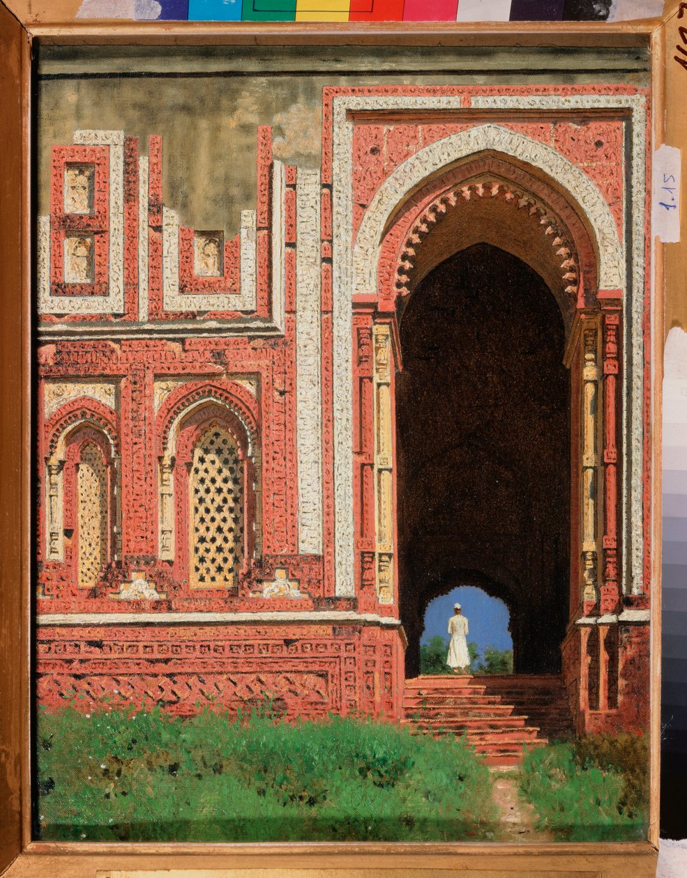 库图布明纳尔，古德里的一个大门（印度） - Vasili Vasilyevich Vereshchagin（瓦西里-韦列施恰金）（1842-1904 年）的画作 作者 瓦西里·瓦西里耶维奇（Vasili Vasilievich Vereshchagin）