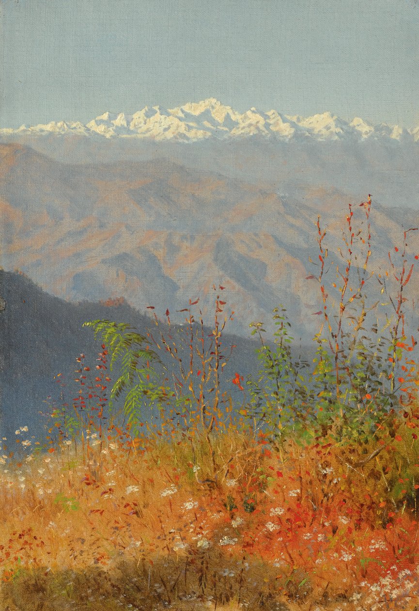 在喜马拉雅山的日落 作者 瓦西里·瓦西里耶维奇（Vasili Vasilievich Vereshchagin）