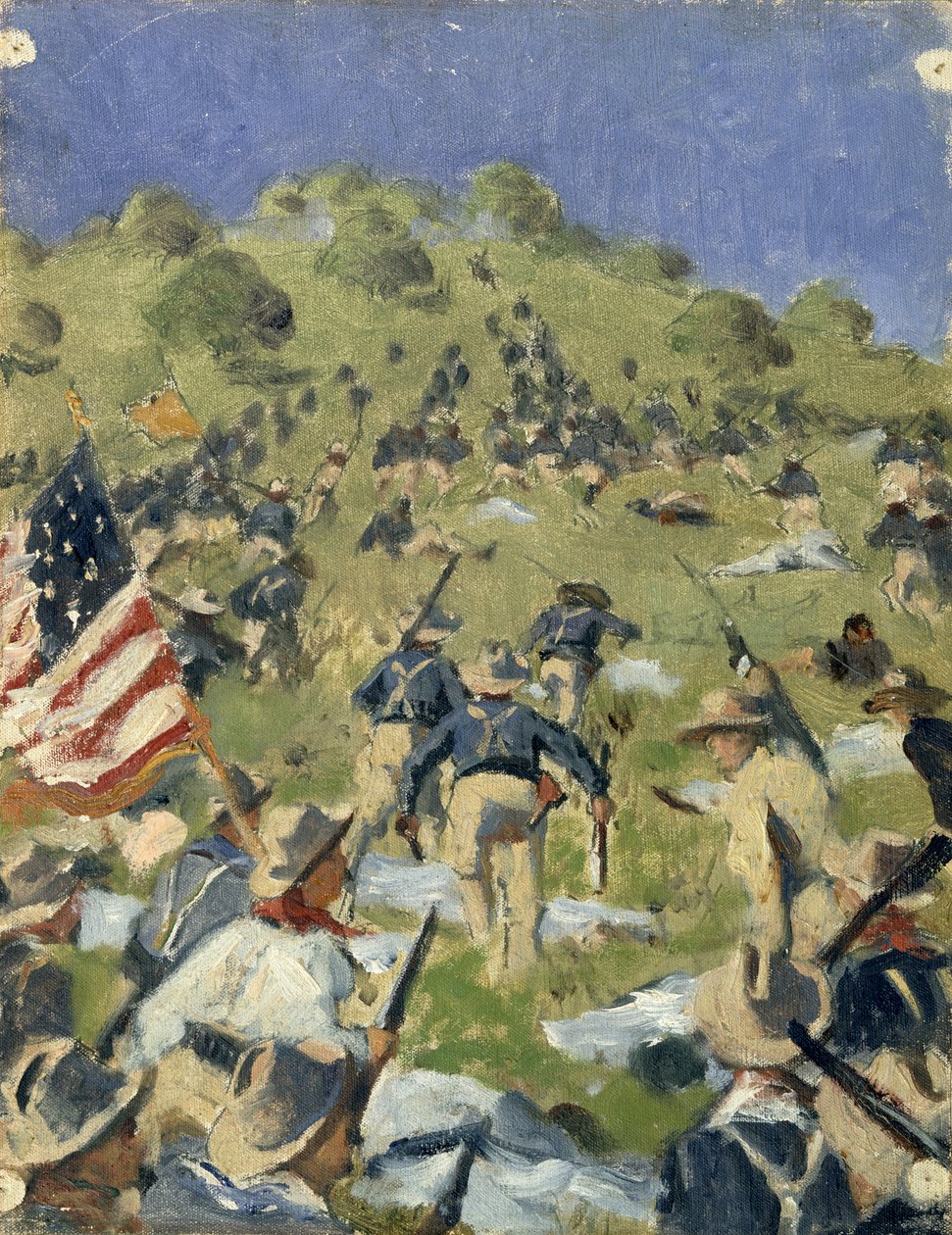 西奥多·罗斯福（Theodore Roosevelt）乘坐圣胡安高地（Saint-Juan Heights） 作者 瓦西里·瓦西里耶维奇（Vasili Vasilievich Vereshchagin）