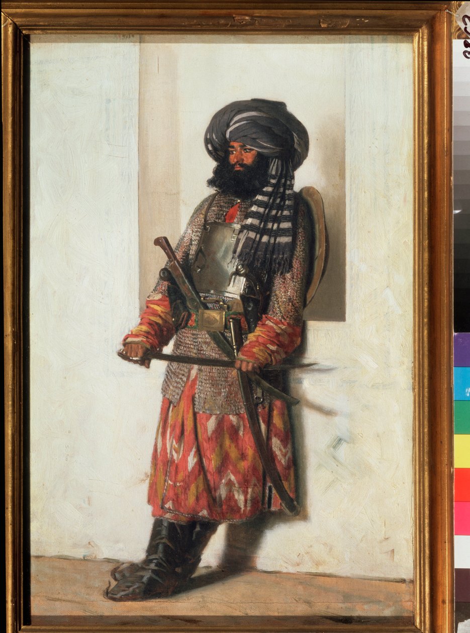 Un afghan（阿富汗人） - Vasili Vasilyevich Vereshchagin（瓦西里-韦列施恰金）（1842-1904 年）的绘画，纸上水彩 作者 瓦西里·瓦西里耶维奇（Vasili Vasilievich Vereshchagin）