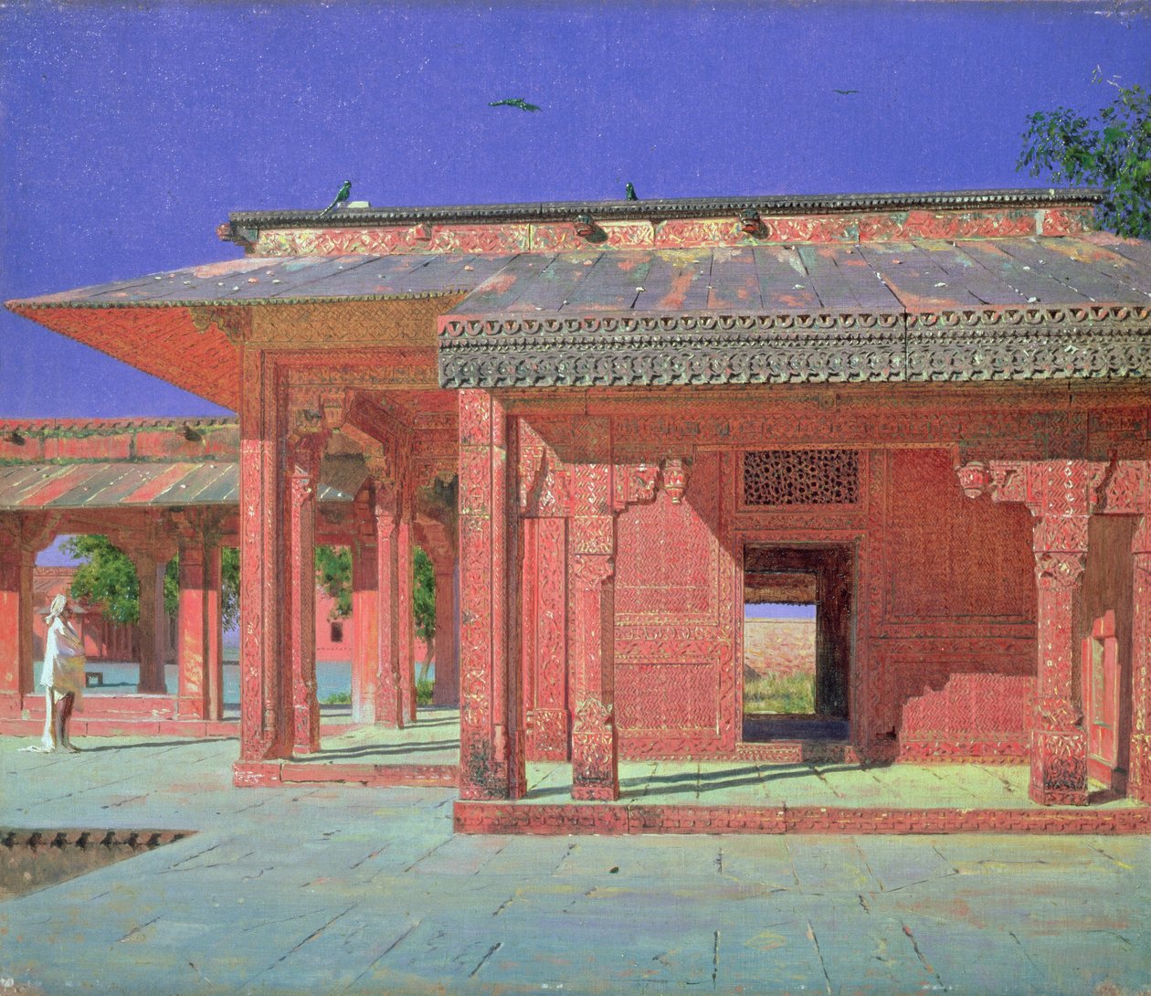 院子里的宫殿后宫，19世纪70年代 作者 瓦西里·瓦西里耶维奇（Vasili Vasilievich Vereshchagin）