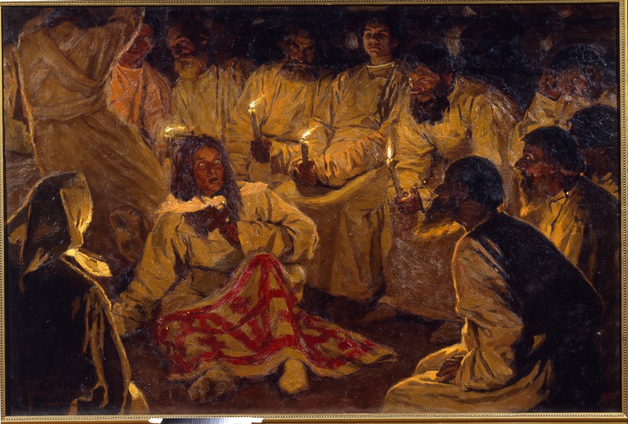 Les flagellants - khlysts - khlysty - Khlysty教派 - 科诺瓦洛夫，瓦西里-瓦西里耶维奇（1864-1908） - 沃尔斯克地方遗产博物馆 作者 瓦西里·瓦西里耶维奇·科诺瓦洛夫