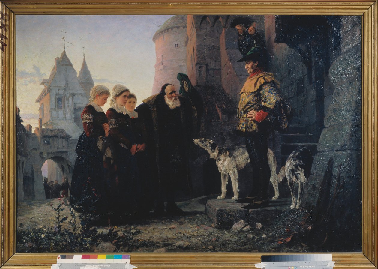 Le droit de la premiere nuit (droit de cuissage du seigneur) - 初夜权 - 瓦西里-德米特里耶维奇-波列诺夫（1844-1927 年）的油画，布面油画 作者 瓦西里·德米特里耶维奇·波列诺夫