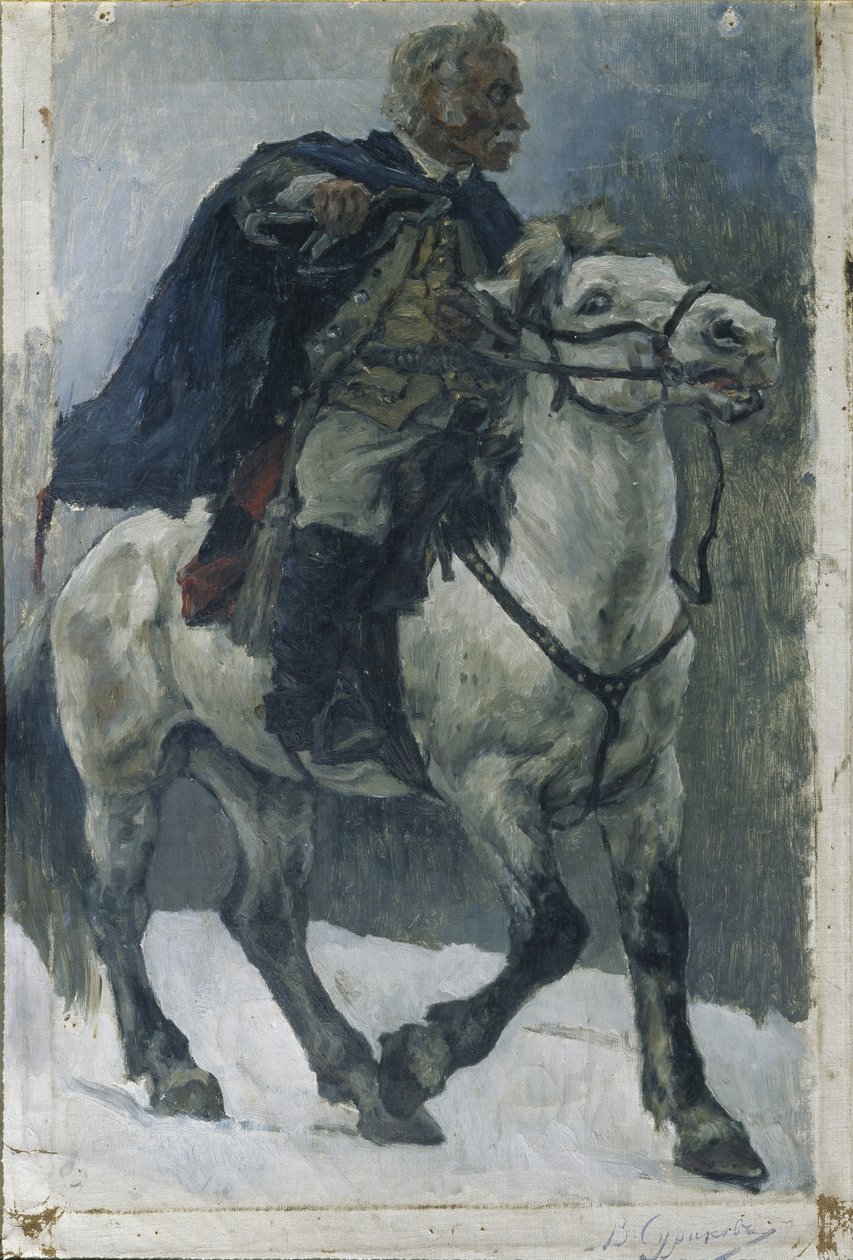 亚历山大·苏沃洛夫（Alexander Suvorov）骑马，1897-1898年 作者 瓦西里（Vasilij Ivanovic Surikov）