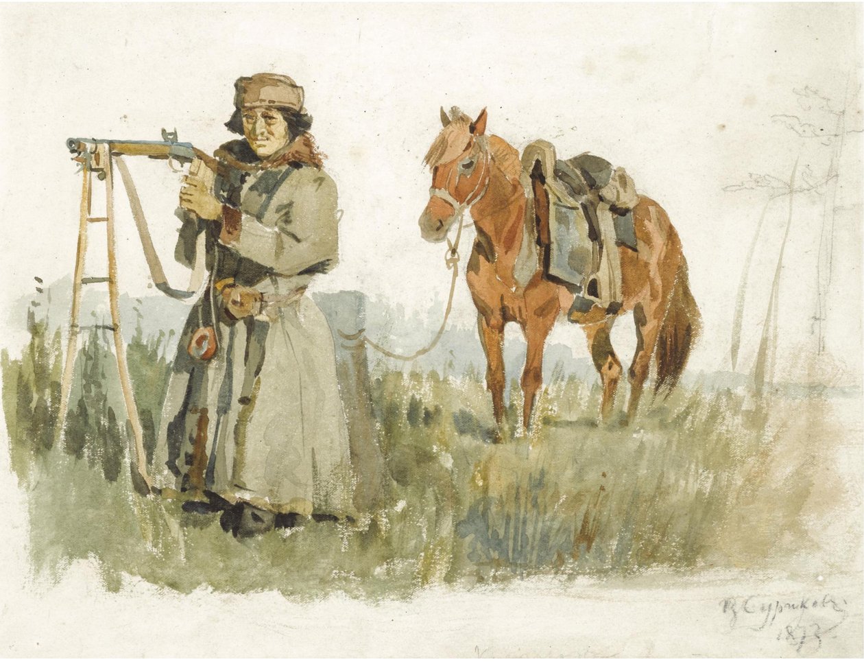 来自Minusinsk的塔塔尔，1873年 作者 瓦西里（Vasilij Ivanovic Surikov）