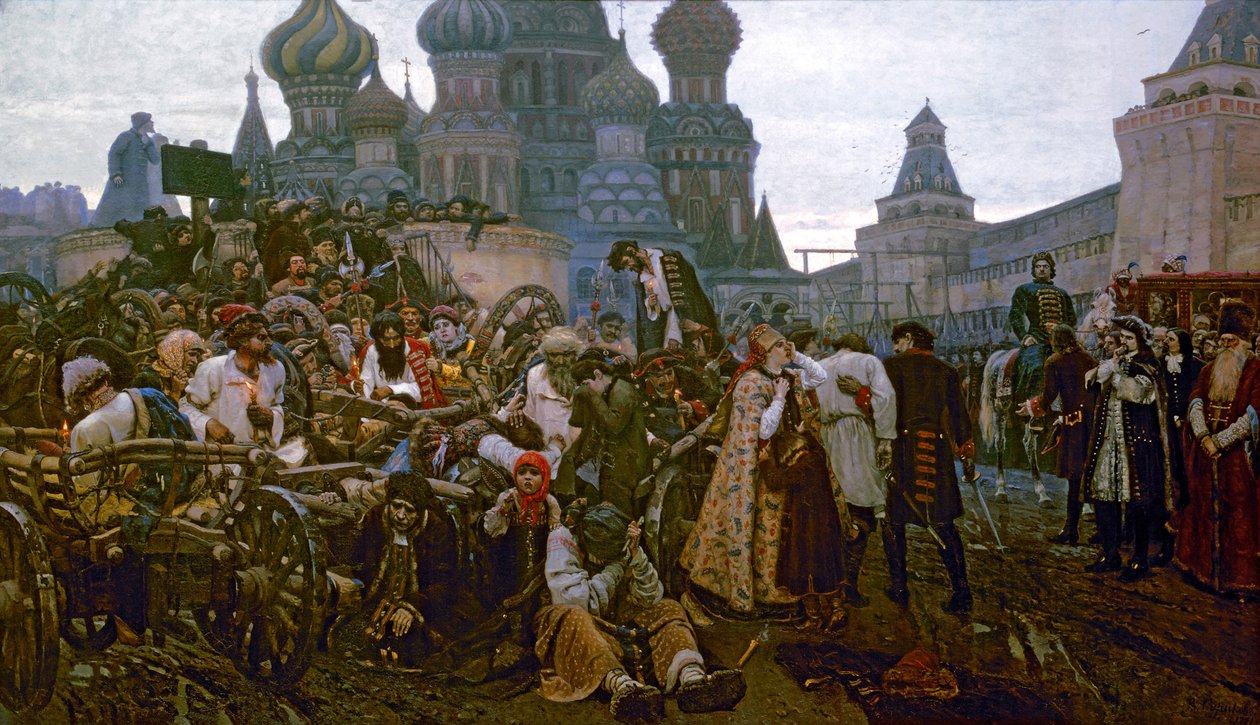 1881年，斯特利奇执行的早晨，1881年 作者 瓦西里（Vasilij Ivanovic Surikov）