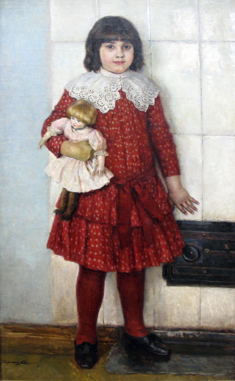 OV Surikova作为一个孩子的肖像德语：OV Surikova童年的Portrat：n 作者 瓦西里（Vasilij Ivanovic Surikov）