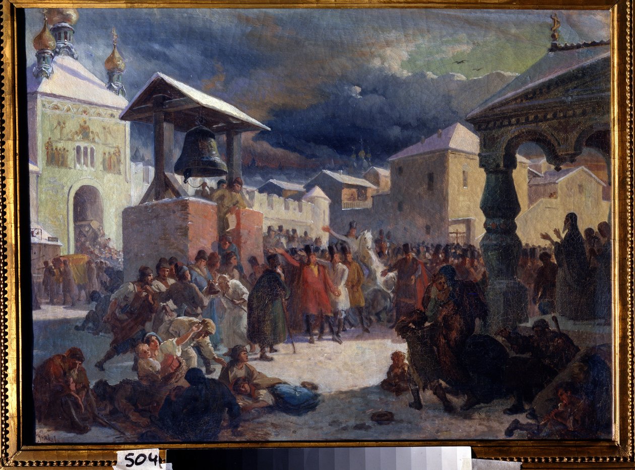 Le veche (assemblee populaire medievale des pays slaves) dans la republique de Novgorod (The veche in the republic of Novgorod). Peinture de Vasili Grigorievich Khudyakov (1826-1871). Huile sur toile   1423408   zh       chinese Successfully Translated  Or 作者 瓦西里·格里戈里耶维奇·胡贾科夫