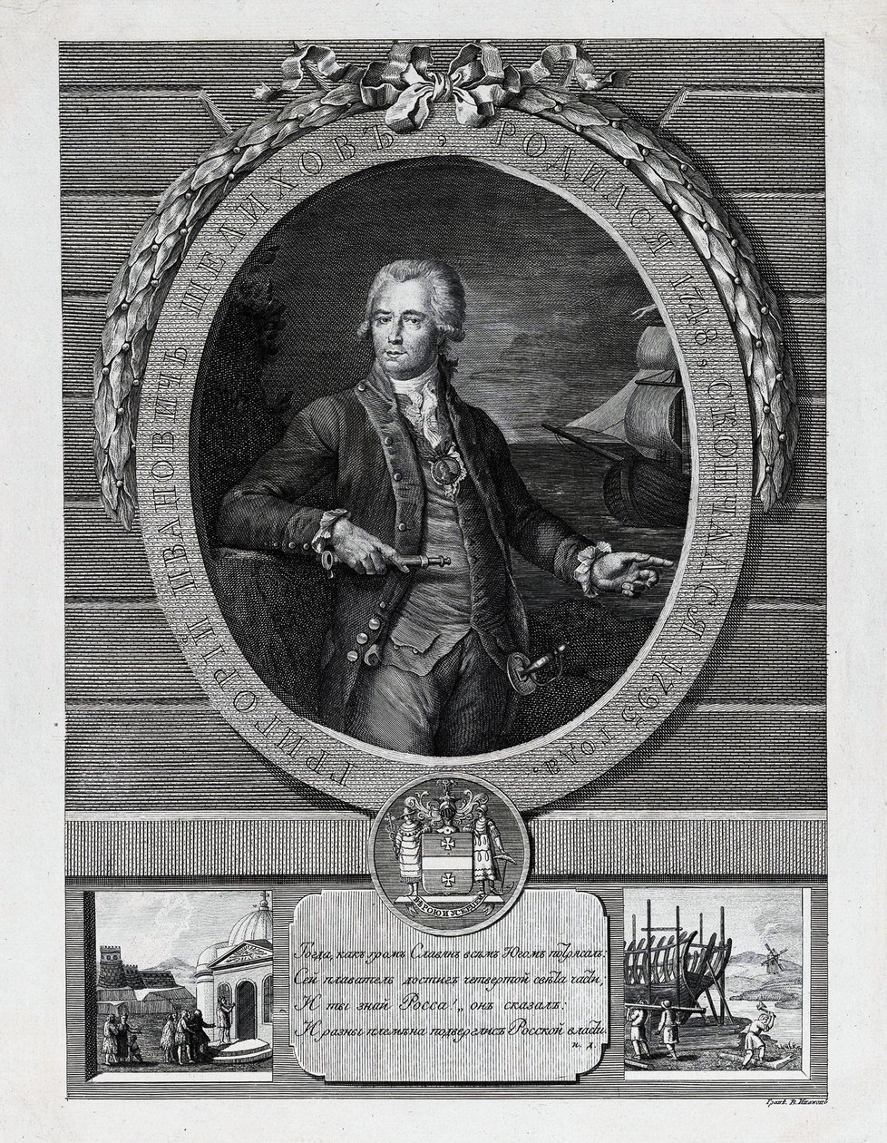 Grigory Ivanovich Shelikhov 1747-1795，18世纪末。 作者 瓦西里·伊万诺维奇·伊万诺夫