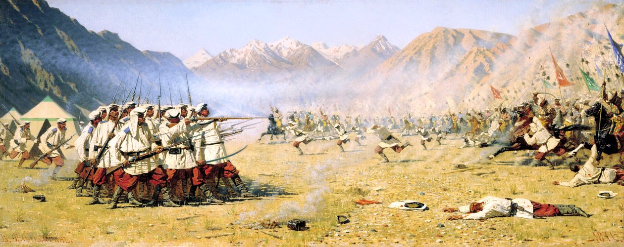突如其来的袭击，1871年 作者 瓦西里韦列夏金