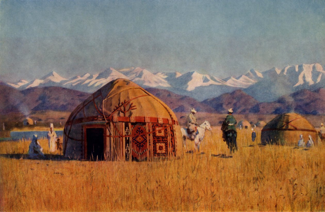 1965年，楚河河畔柯尔克孜·尤尔塔（Kirghiz yourta），1869-1870年。 作者 瓦西里韦列夏金