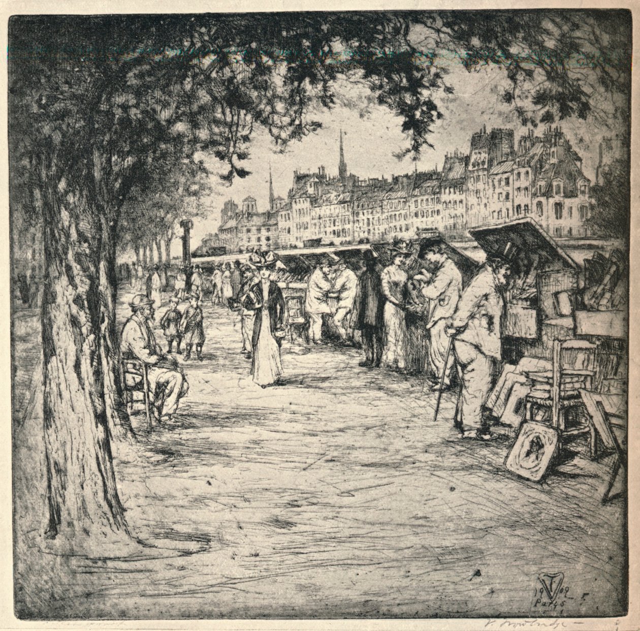 沿着码头，1915年 作者 沃恩·特罗布里奇