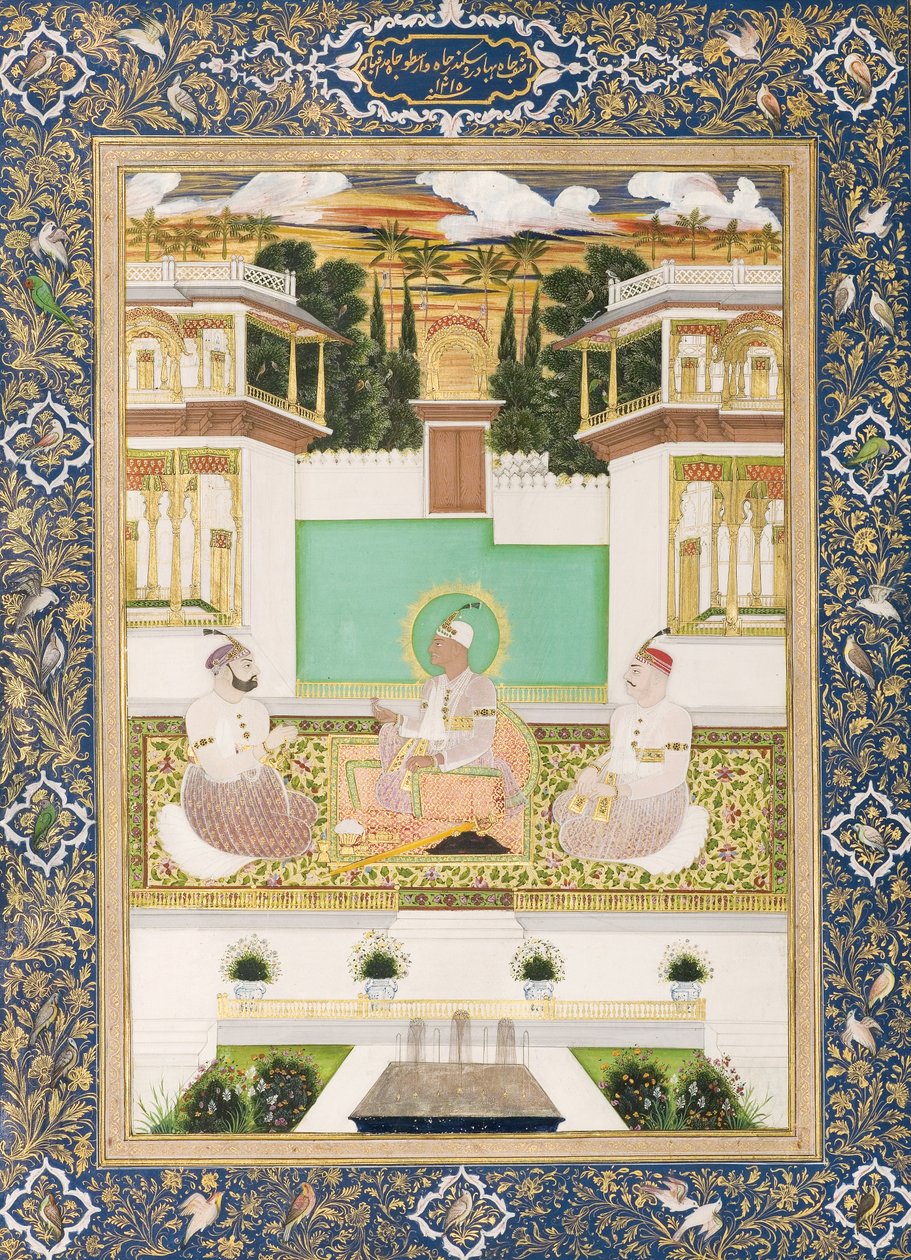 Nizam Ali Khan，Aristo Jah和Sikandar Jah，1800-1801（不透明wc＆黄金在纸上） 作者 文卡菌素