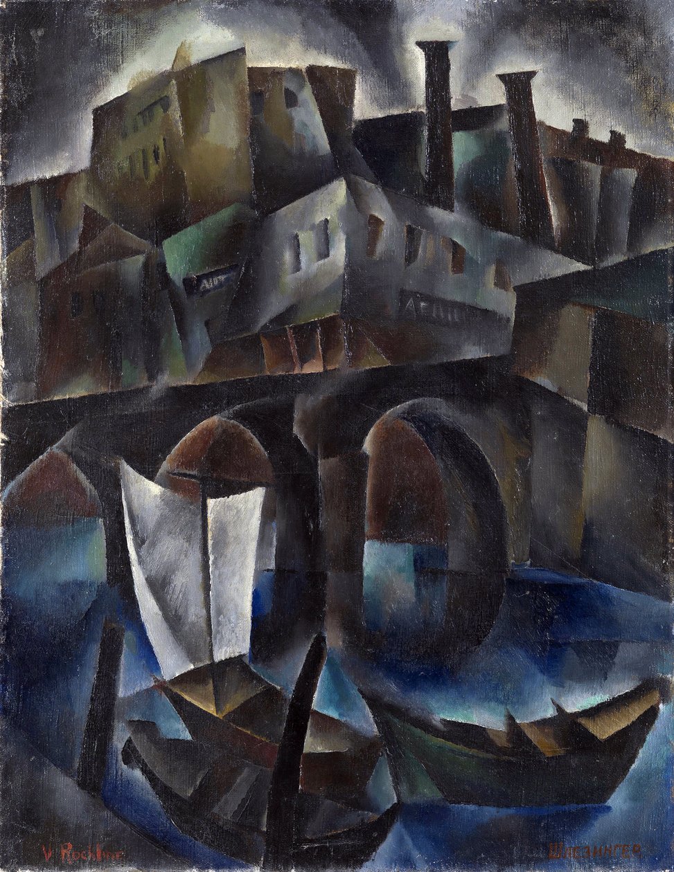 Vue de Tiflis (ou Tbilissi, Georgie) - Tiflis风景画 维拉-罗克林(Rokhlina)(1896-1934) 布面油画 1919-1920 Dim 97.5x75.5 cm 私人收藏 作者 维拉摇滚