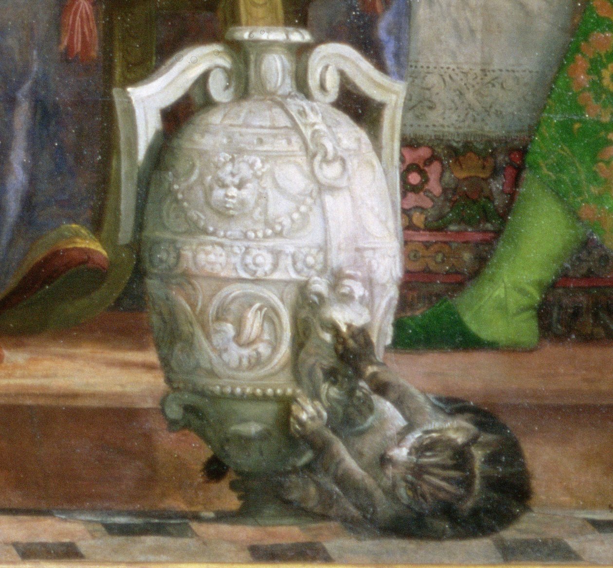 猫和花瓶，从Cana的婚姻盛宴的细节，c.1562油画布细节94932 作者 保罗·韦罗内塞
