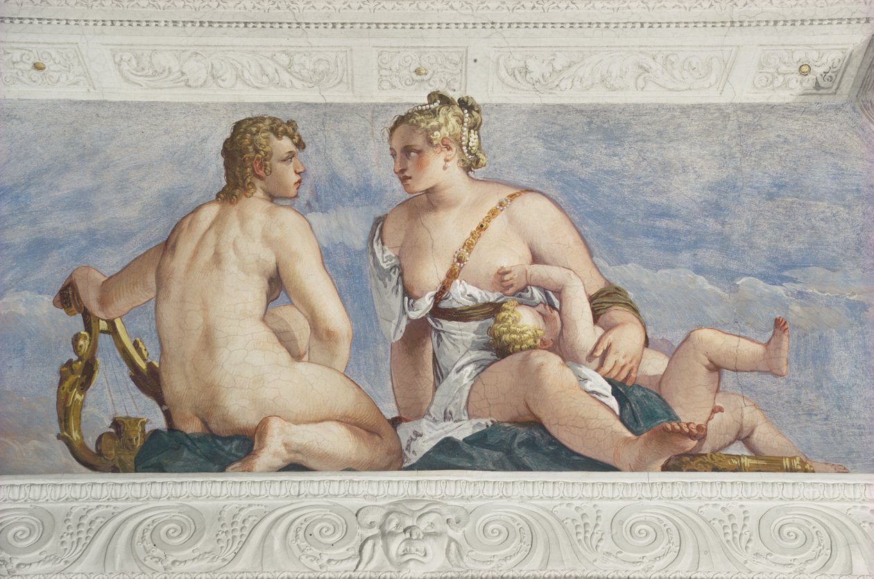 阿波罗（Apollo）和金星（Venus），来自Sala di Bacco，约1561年 作者 委罗内塞