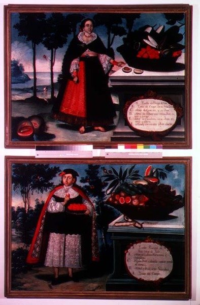 厄瓜多尔印第安人穿着精美的服装（面板） 作者 维森特·奥尔本（Vicente Alban）