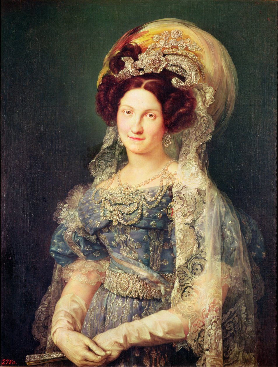 波旁西西里岛的玛丽亚克里斯蒂娜（1806-78）西班牙女王，c.1829 作者 维森特·洛佩兹和波塔纳