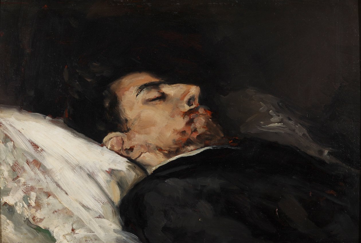 古斯塔沃·阿道夫·贝克在他的死床上 作者 维森特·帕玛洛里（Vicente Palmaroli）和贡萨雷斯（Gónzalez）