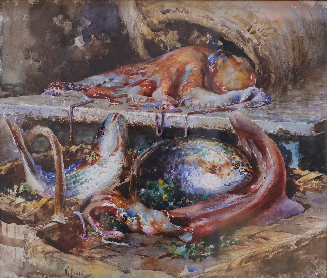海钓（纸上水彩） 作者 Vicenzo Irolli