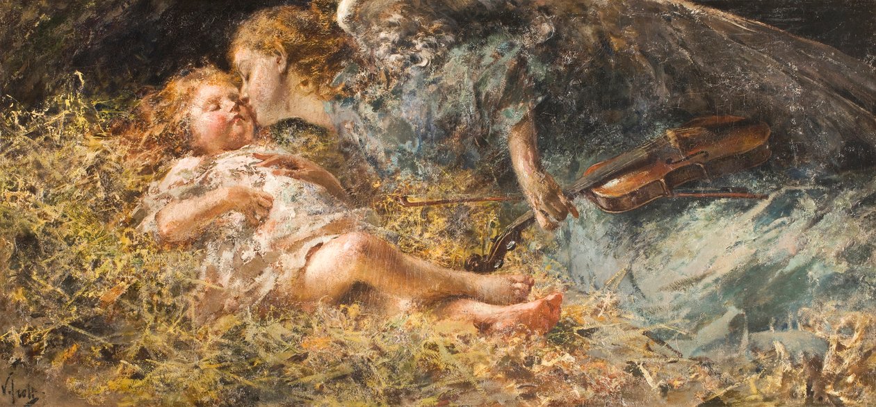 Vincenzo Irolli (1860-1949) 1900 私人收藏的音乐家天使画作 作者 Vicenzo Irolli