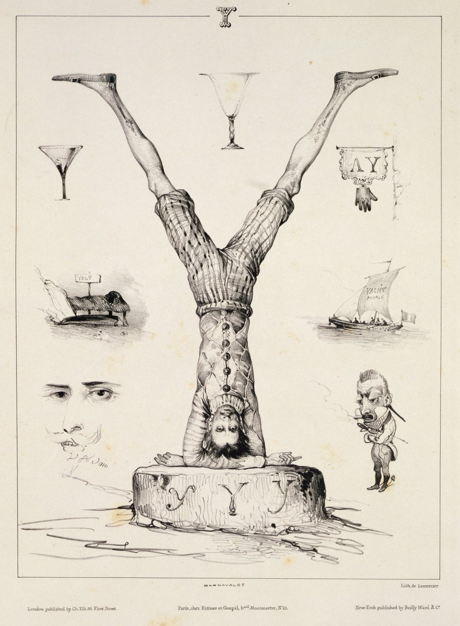 字母底漆字母Y，由Lemercier，1832年刻 作者 维克多·亚当