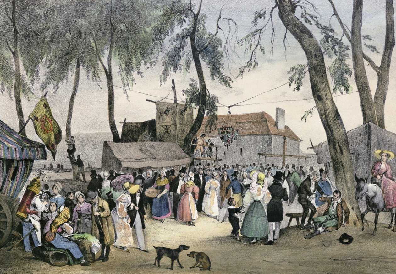 “巴黎周边的当地庆祝活动”系列，1830年，Fontenay-aux-roses 作者 维克多·亚当