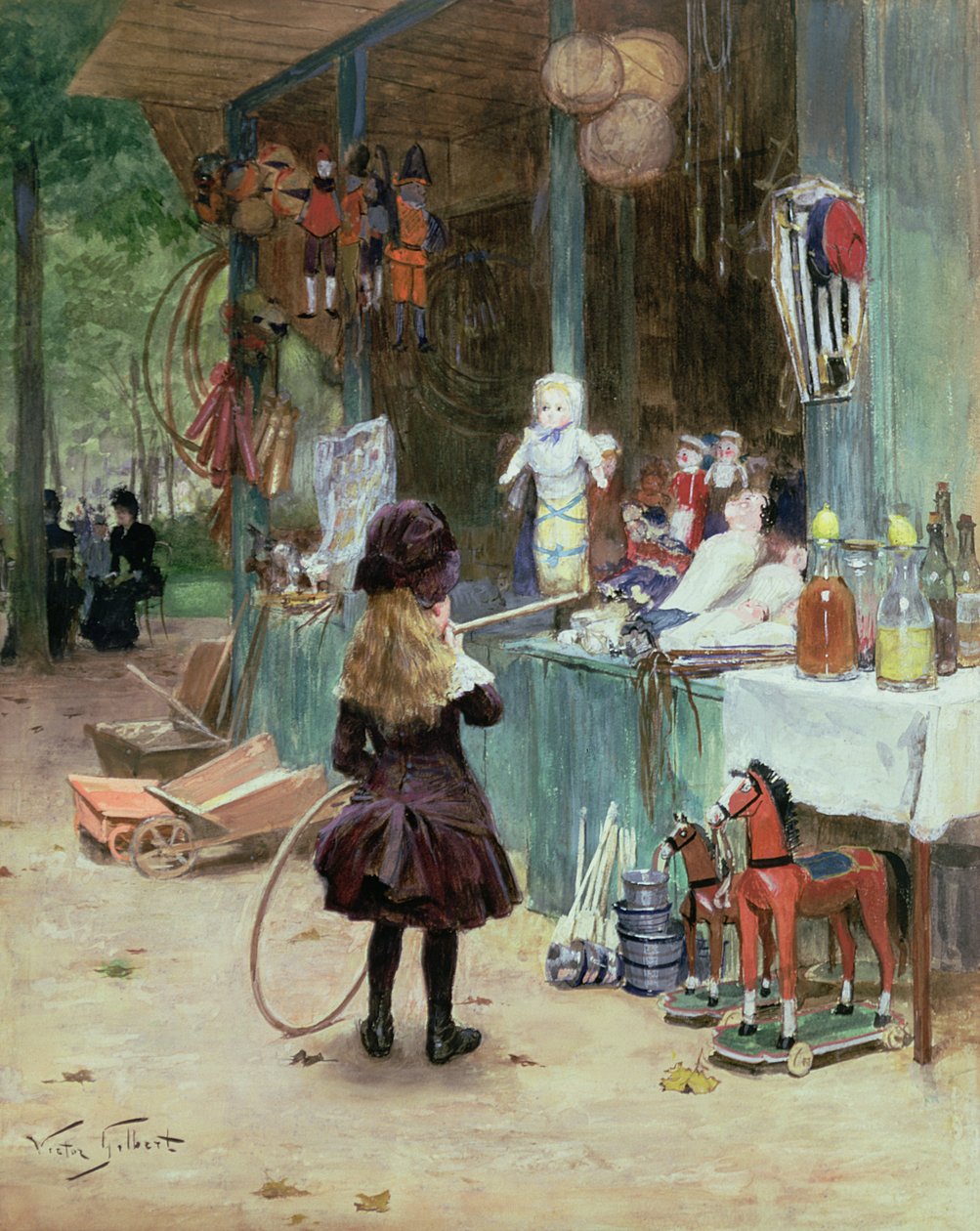 在香榭丽舍大街花园，c.1897 作者 维克多·加布里埃尔·吉尔伯特