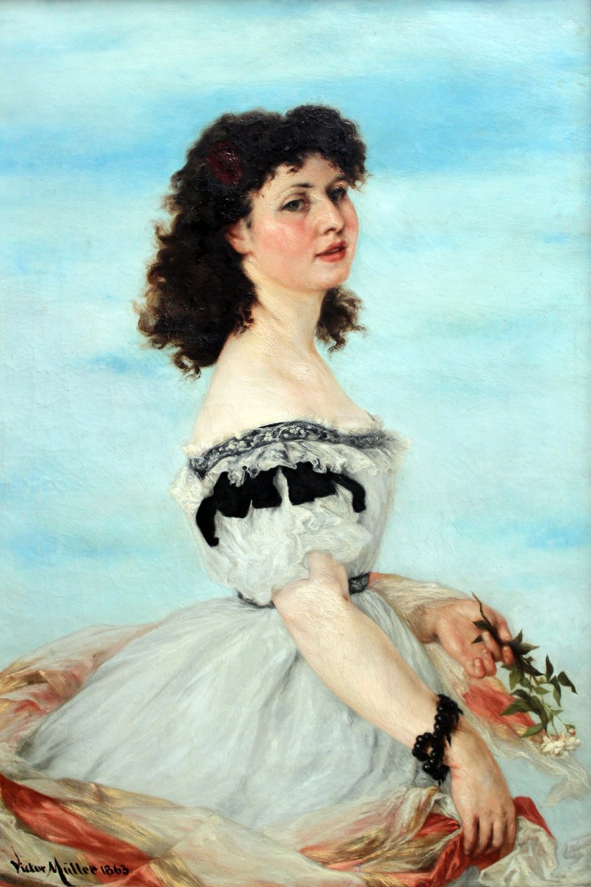 Berta von Radowitz作为一个年轻女孩的画像 作者 维克多·穆勒