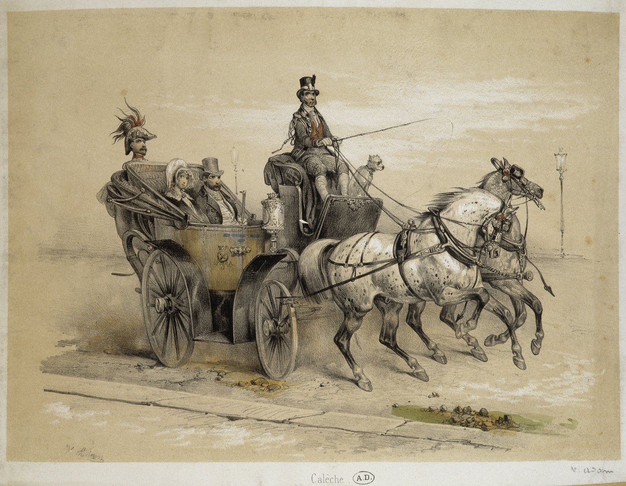 卡莱切--亚当的石版画，1840年版本 作者 维克多·亚当