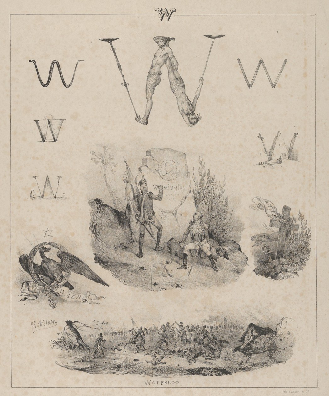W字母：华盛顿、瓦格拉姆、滑铁卢，1833年。 作者 维克多·亚当