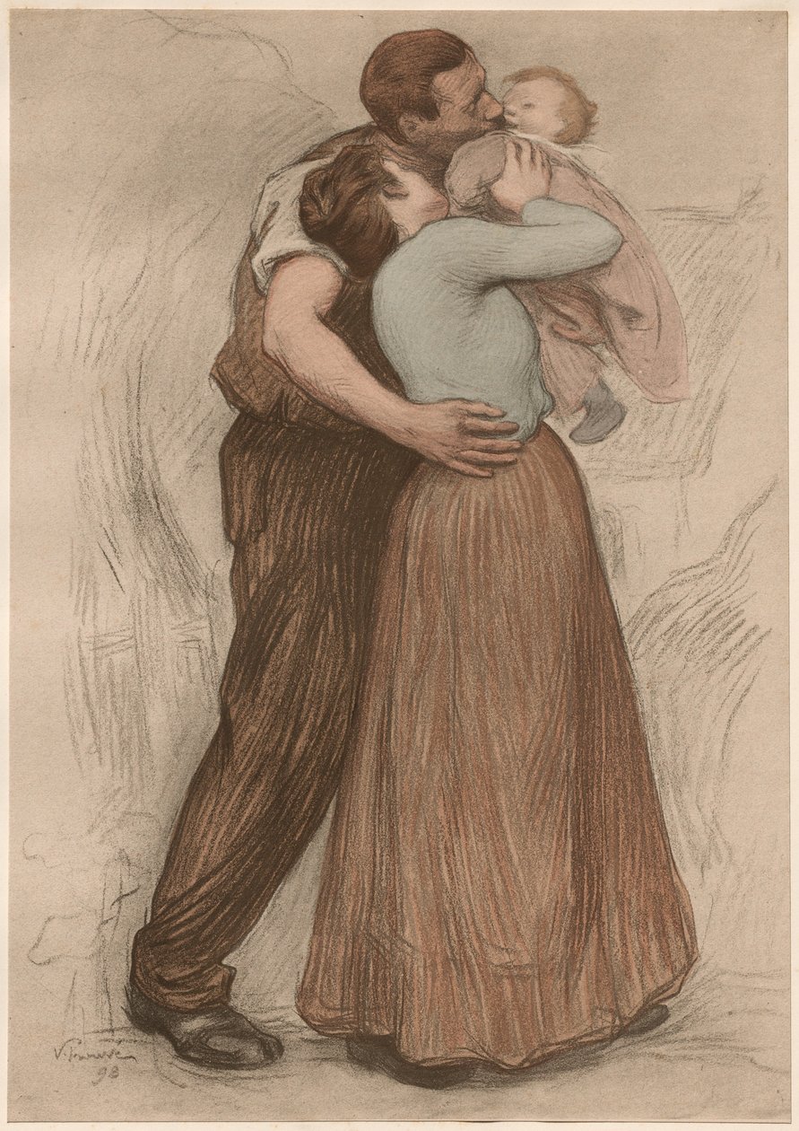 亲吻（The Kiss），1898年。 作者 Victor Emile证明