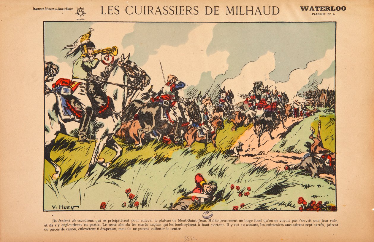Milhaud的Cuirassiers，滑铁卢，c.1920 作者 维克多·胡恩