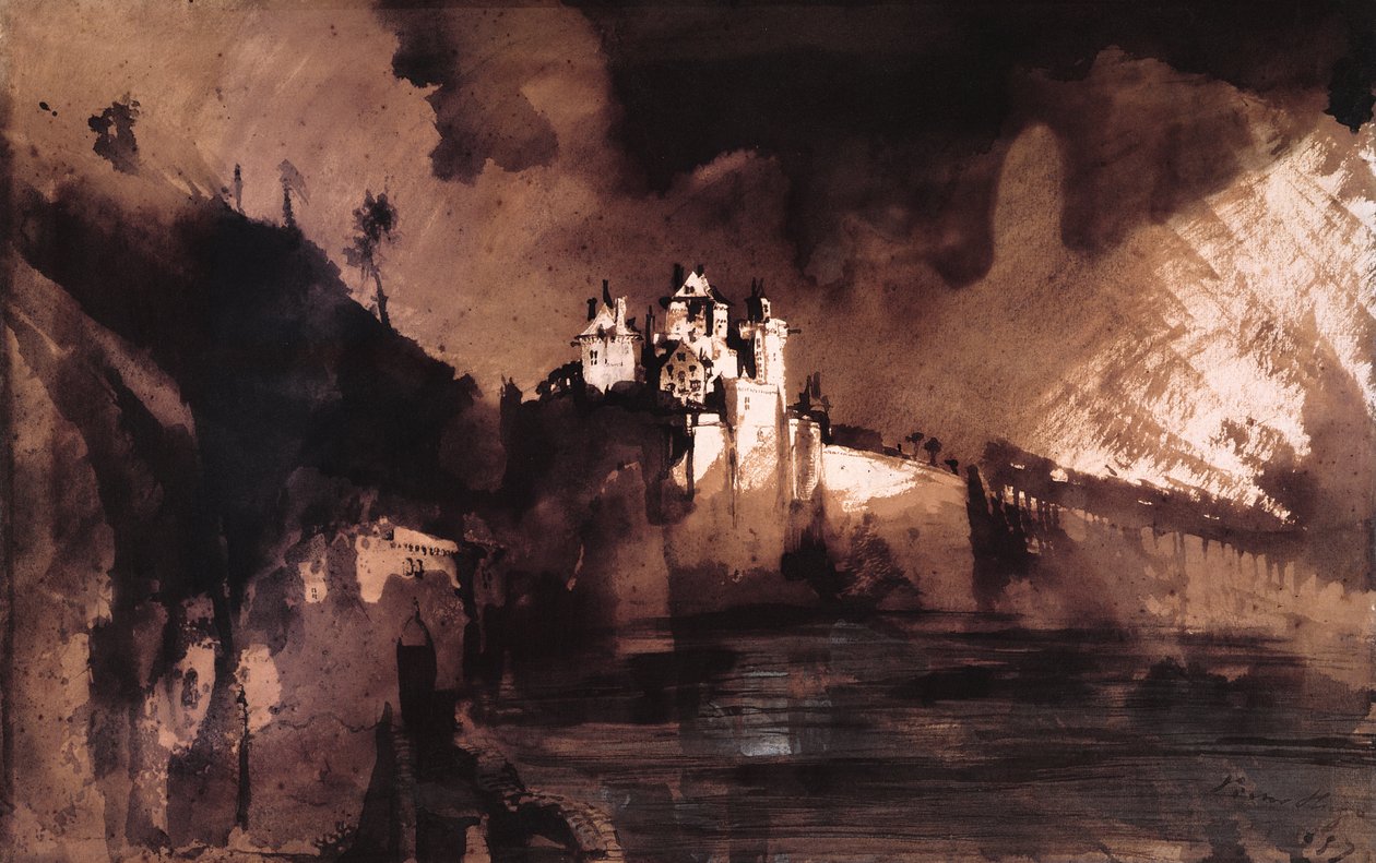 城堡（笔，墨水，水洗和水粉在纸上） 作者 维克多·雨果