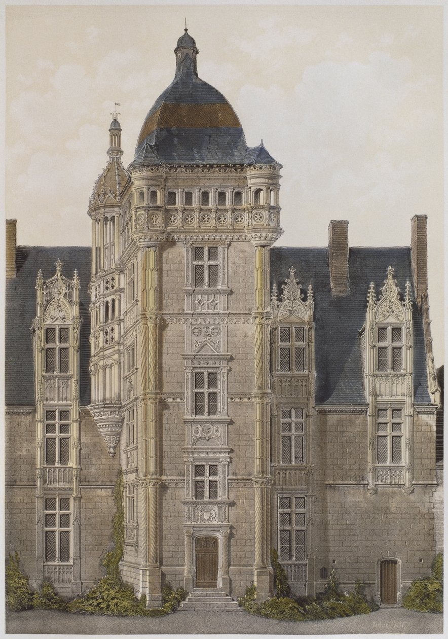 Chateau-Saint-Ouen，Mayenne，来自巴黎的“卢瓦尔河谷城堡”的插图，出版于1861年的Ch.Boivin 作者 维克多·让·巴蒂斯特·珀蒂（Victor Jean Baptiste Petit）