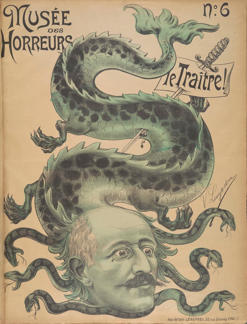 恐怖博物馆 恐怖画廊：阿尔弗雷德-德雷福斯，1899年。 作者 维克多·列内普