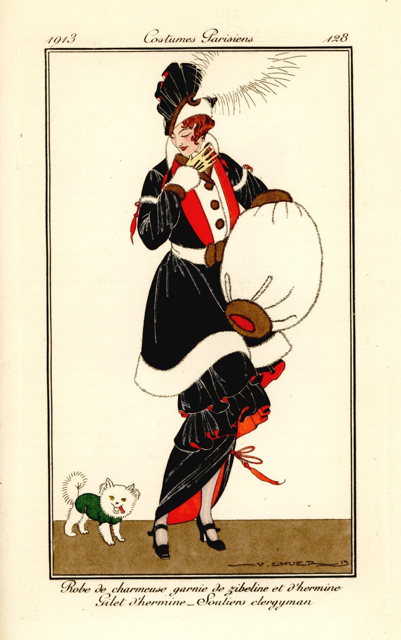 Woman in dress trimmed with zibeline and ermine 作者 维克多·鲁尔
