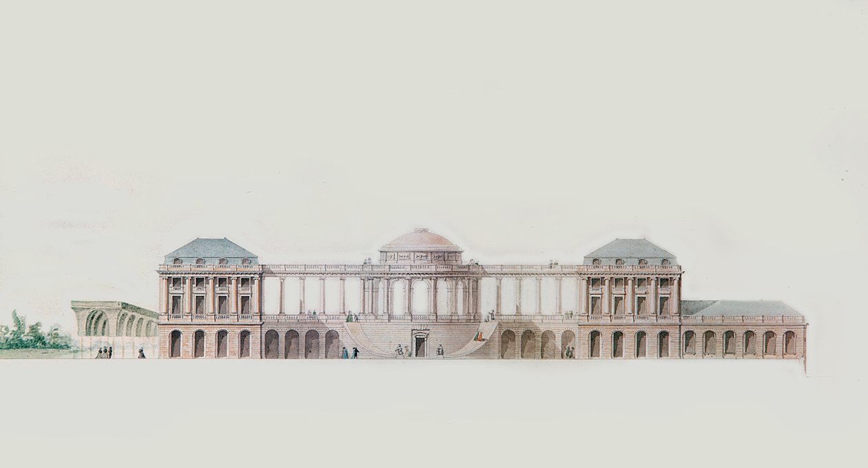 Chateau du Bouilh的首次设计，Saint Andre de Cubzac，Aquitaine，1787（笔，墨水和厕所） 作者 维克多·路易斯